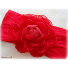 Faixa De Meia: Flor de Camélia -Vermelha