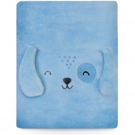 Cobertor Microfibra Manta Bebê Mamu Bichuus Cachorro Azul