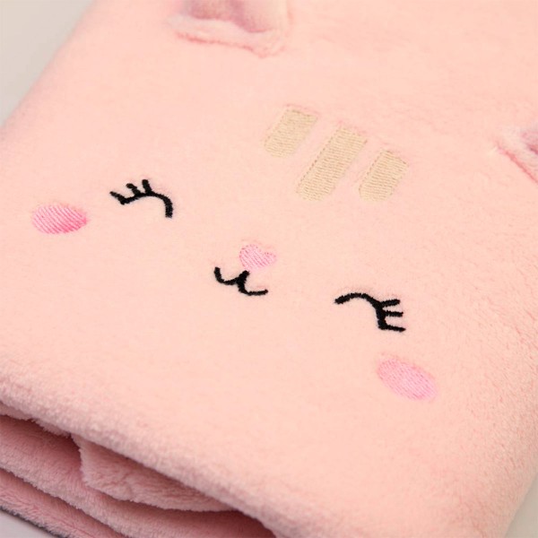 Cobertor Microfibra Manta Bebê Mamu Bichuus Gato Rosa