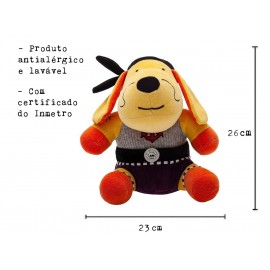 Bichinho Pelúcia Cachorro Pirata Capitão Bob Plush Antialérgico Brinquedo para Bebê Zip Toys com Certificado do Inmetro