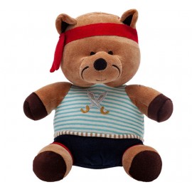 Ursinho de Pelúcia Urso Pirata Capitão Melado Plush Antialérgico Brinquedo para Bebê Zip Toys com Certificado do Inmetro