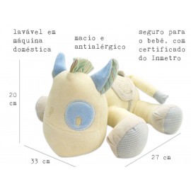 Bichinho Pelúcia Cavalo Tecido Antialérgico com Chocalho para Bebê Zip Toys