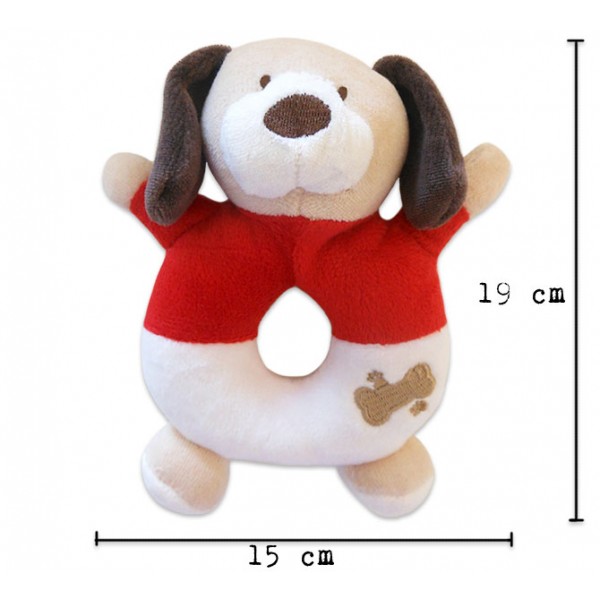 Chocalho Antialérgico para Bebê Cachorro Vermelho Zip Toys com Certificado do Inmetro