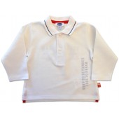 Camiseta Gola Polo Chicco Branca Manga Longa para Bebê Menino 9 Meses
