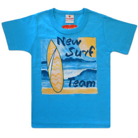 Conj. Infantil Verão Camiseta e Bermuda Surfista Listrada Microfibra Praia Menino Brandili