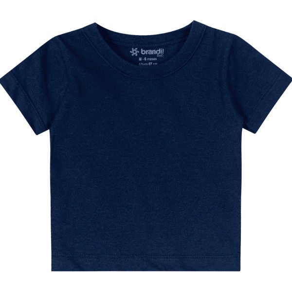Macacão de Bebê Jardineira Ursinho com Camiseta Manga Curta Brandili Menino Azul Marinho e Cinza