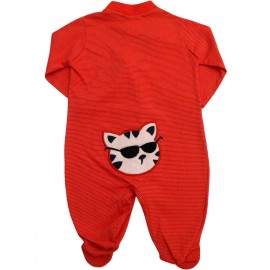 Macacão de Bebê Menino Bichinho no Bumbum Zip Toys Tigre Vermelho