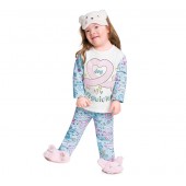 Pijama Infantil Inverno Brilha no Escuro Moletom Flanelado Cachorrinhos Menina Brandili 1-3/4-8 Anos