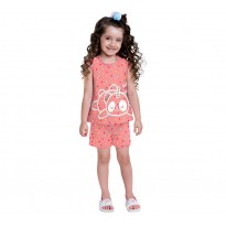 Pijama Infantil Que Brilha no Escuro Verão Panda Unicórnio Menina Brandili 1-3/4-10 Anos
