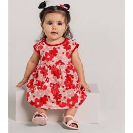Vestido de Bebê Floral Vermelho Verão Brandili