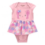 Vestido Body Para Bebê Verão Brandili Bolinhas Coloridas Elefante Menina P-M-G