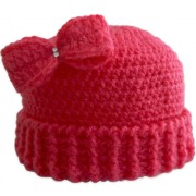 Touca de Crochê Lacinho Pink para Bebê 