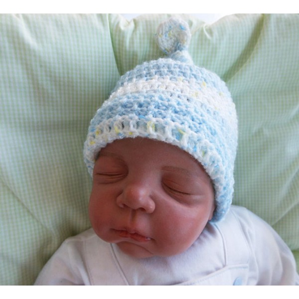 Touca para Bebê - Listrada Azul