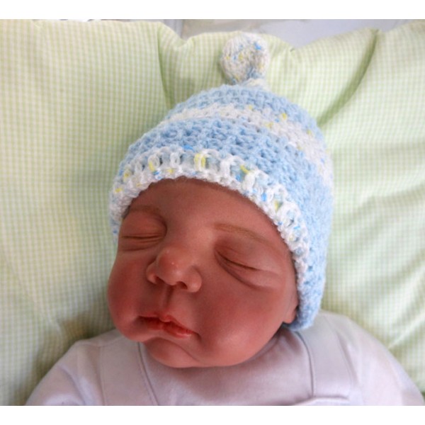 Touca para Bebê - Listrada Azul