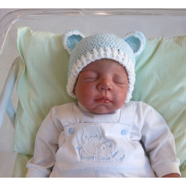 Touca de Bebê Ursinho Azul